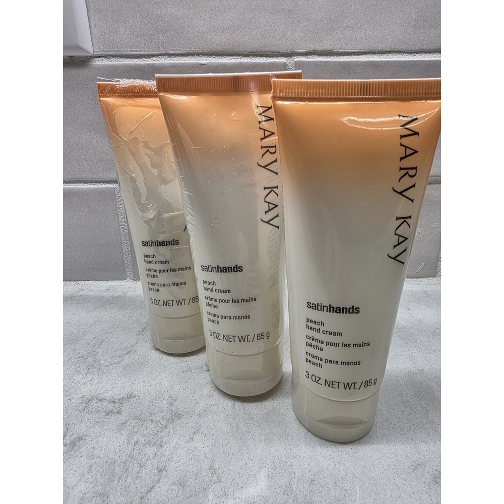 LOT OF 3 NEW MARY KAY SATINHANDS PEACH HAND CREAM LOTION 3OZ EACH - Picture 2 of 9